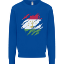 Torn Tajikistan Flag Tajik Day Football Kids Sweatshirt Jumper Royal Blue