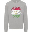 Torn Tajikistan Flag Tajik Day Football Kids Sweatshirt Jumper Sports Grey