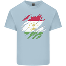 Torn Tajikistan Flag Tajik Day Football Kids T-Shirt Childrens Light Blue