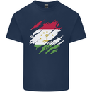 Torn Tajikistan Flag Tajik Day Football Kids T-Shirt Childrens Navy Blue