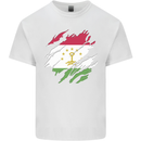 Torn Tajikistan Flag Tajik Day Football Kids T-Shirt Childrens White