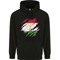 Torn Tajikistan Flag Tajik Day Football Mens 80% Cotton Hoodie Black