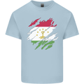 Torn Tajikistan Flag Tajik Day Football Mens Cotton T-Shirt Tee Top Light Blue