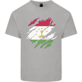 Torn Tajikistan Flag Tajik Day Football Mens Cotton T-Shirt Tee Top Sports Grey