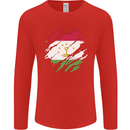 Torn Tajikistan Flag Tajik Day Football Mens Long Sleeve T-Shirt Red