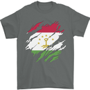 Torn Tajikistan Flag Tajik Day Football Mens T-Shirt 100% Cotton Charcoal