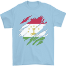 Torn Tajikistan Flag Tajik Day Football Mens T-Shirt 100% Cotton Light Blue