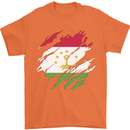 Torn Tajikistan Flag Tajik Day Football Mens T-Shirt 100% Cotton Orange