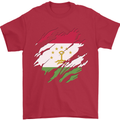 Torn Tajikistan Flag Tajik Day Football Mens T-Shirt 100% Cotton Red