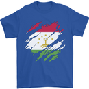Torn Tajikistan Flag Tajik Day Football Mens T-Shirt 100% Cotton Royal Blue