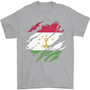 Torn Tajikistan Flag Tajik Day Football Mens T-Shirt 100% Cotton Sports Grey