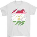 Torn Tajikistan Flag Tajik Day Football Mens T-Shirt 100% Cotton White