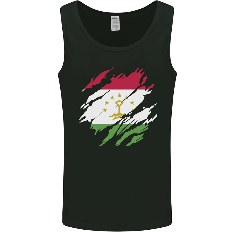 Torn Tajikistan Flag Tajik Day Football Mens Vest Tank Top Black