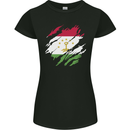 Torn Tajikistan Flag Tajik Day Football Womens Petite Cut T-Shirt Black