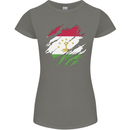 Torn Tajikistan Flag Tajik Day Football Womens Petite Cut T-Shirt Charcoal