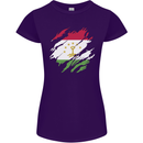 Torn Tajikistan Flag Tajik Day Football Womens Petite Cut T-Shirt Purple
