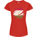 Torn Tajikistan Flag Tajik Day Football Womens Petite Cut T-Shirt Red