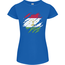 Torn Tajikistan Flag Tajik Day Football Womens Petite Cut T-Shirt Royal Blue