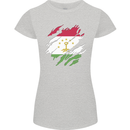 Torn Tajikistan Flag Tajik Day Football Womens Petite Cut T-Shirt Sports Grey