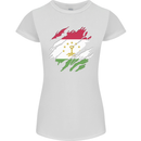 Torn Tajikistan Flag Tajik Day Football Womens Petite Cut T-Shirt White