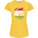 Torn Tajikistan Flag Tajik Day Football Womens Petite Cut T-Shirt Yellow