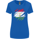 Torn Tajikistan Flag Tajik Day Football Womens Wider Cut T-Shirt Royal Blue