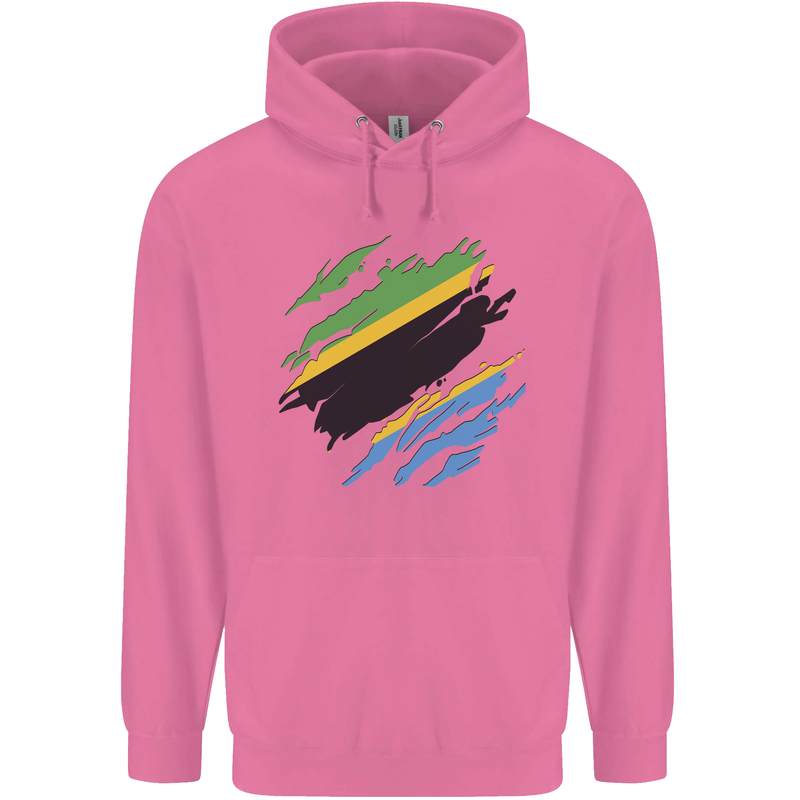 Torn Tanzania Flag Tanzanian Day Football Childrens Kids Hoodie Azalea