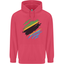 Torn Tanzania Flag Tanzanian Day Football Childrens Kids Hoodie Heliconia