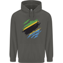 Torn Tanzania Flag Tanzanian Day Football Childrens Kids Hoodie Storm Grey