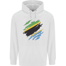 Torn Tanzania Flag Tanzanian Day Football Childrens Kids Hoodie White