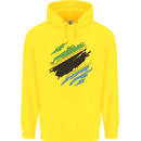 Torn Tanzania Flag Tanzanian Day Football Childrens Kids Hoodie Yellow