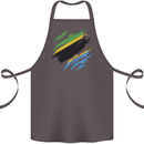 Torn Tanzania Flag Tanzanian Day Football Cotton Apron 100% Organic Dark Grey