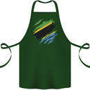 Torn Tanzania Flag Tanzanian Day Football Cotton Apron 100% Organic Forest Green