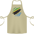 Torn Tanzania Flag Tanzanian Day Football Cotton Apron 100% Organic Khaki