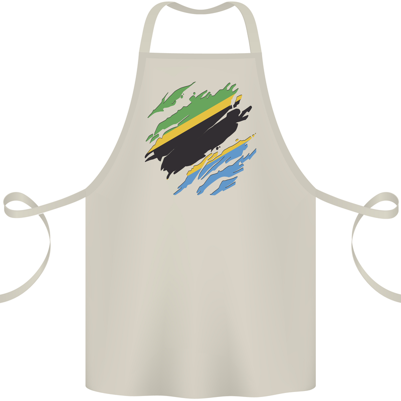 Torn Tanzania Flag Tanzanian Day Football Cotton Apron 100% Organic Natural