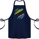 Torn Tanzania Flag Tanzanian Day Football Cotton Apron 100% Organic Navy Blue
