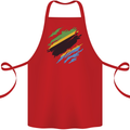 Torn Tanzania Flag Tanzanian Day Football Cotton Apron 100% Organic Red