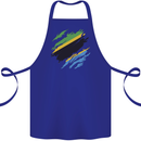 Torn Tanzania Flag Tanzanian Day Football Cotton Apron 100% Organic Royal Blue