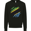 Torn Tanzania Flag Tanzanian Day Football Kids Sweatshirt Jumper Black