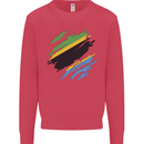 Torn Tanzania Flag Tanzanian Day Football Kids Sweatshirt Jumper Heliconia