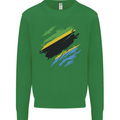 Torn Tanzania Flag Tanzanian Day Football Kids Sweatshirt Jumper Irish Green