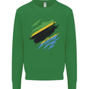 Torn Tanzania Flag Tanzanian Day Football Kids Sweatshirt Jumper Irish Green