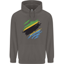 Torn Tanzania Flag Tanzanian Day Football Mens 80% Cotton Hoodie Charcoal
