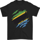 Torn Tanzania Flag Tanzanian Day Football Mens T-Shirt 100% Cotton Black