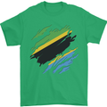 Torn Tanzania Flag Tanzanian Day Football Mens T-Shirt 100% Cotton Irish Green