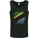 Torn Tanzania Flag Tanzanian Day Football Mens Vest Tank Top Black