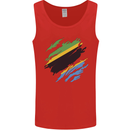 Torn Tanzania Flag Tanzanian Day Football Mens Vest Tank Top Red