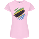 Torn Tanzania Flag Tanzanian Day Football Womens Petite Cut T-Shirt Light Pink