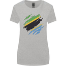 Torn Tanzania Flag Tanzanian Day Football Womens Wider Cut T-Shirt Sports Grey