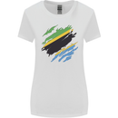 Torn Tanzania Flag Tanzanian Day Football Womens Wider Cut T-Shirt White
